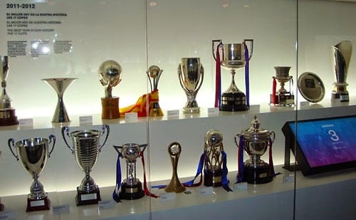 Troféus do Barça no Museu FC Barcelona
