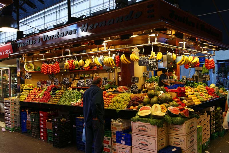Mercado La Boqueria em Barcelona
