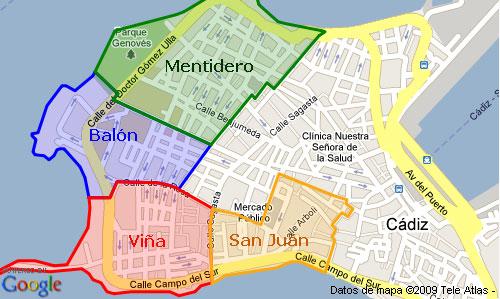 Mapa de Cádiz