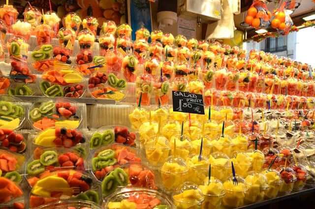 Frutas no mercado de La Boqueria