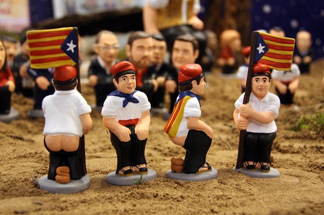 Figura Caganer nos presépios em Barcelona