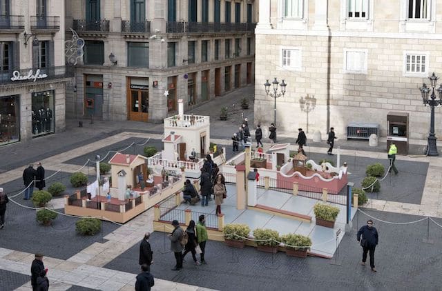 Presépio na Plaza St Jaume em Barcelona