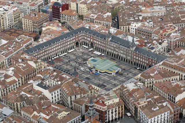 Vista aérea da Plaza Mayor de Madri