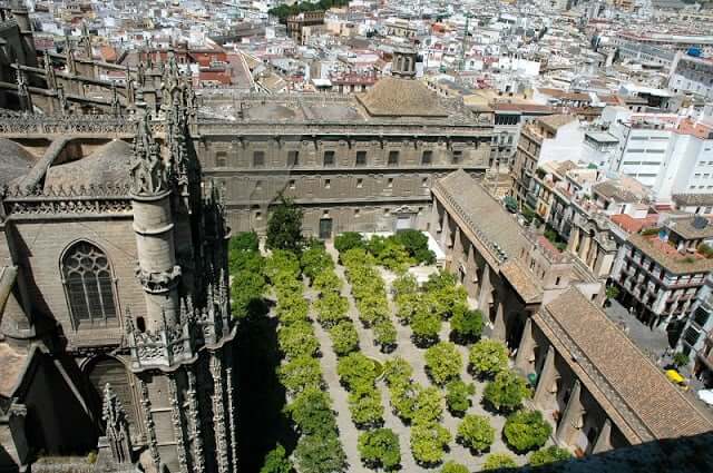 Vista aérea da Catedral de Sevilha