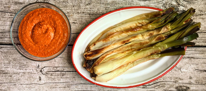 Típicos calçots de Barcelona