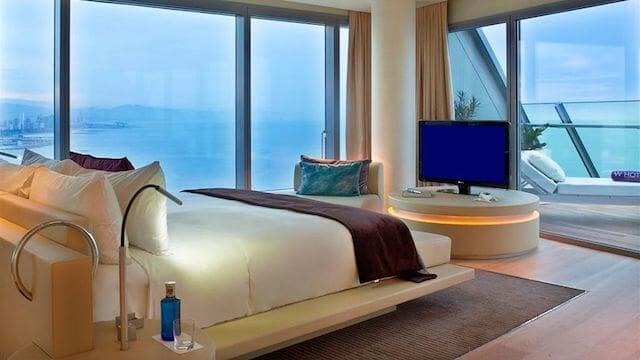 Quarto do Hotel W em Barcelona