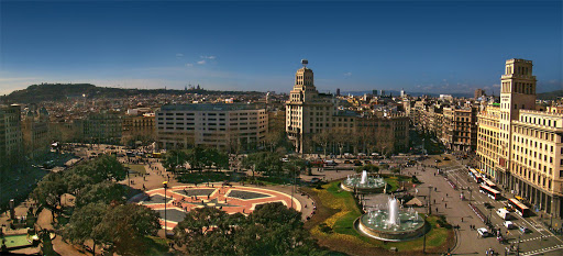 Vista da Plaça de Catalunya em Barcelona