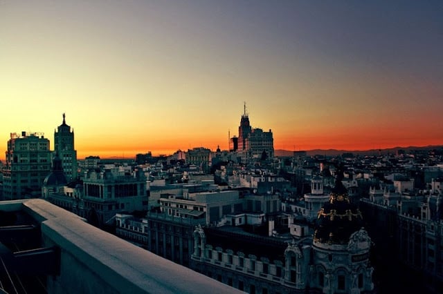 Entardecer em Madri - mais tarde no verão