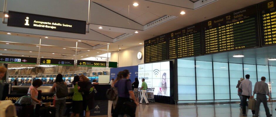 Aeroporto de Madri na Espanha