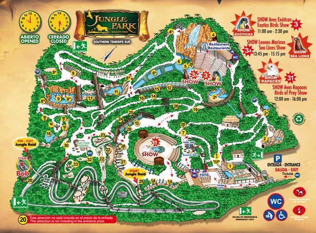 Mapa do Jungle Park in Tenerife